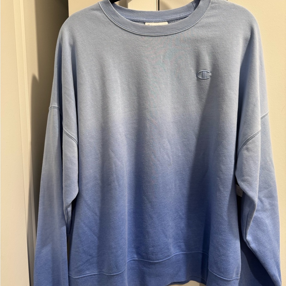 Champion Men's Light Blue Crewneck Sweater